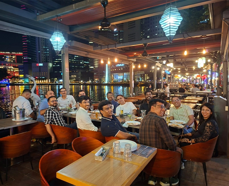 Festive decorations in the main dining hall
