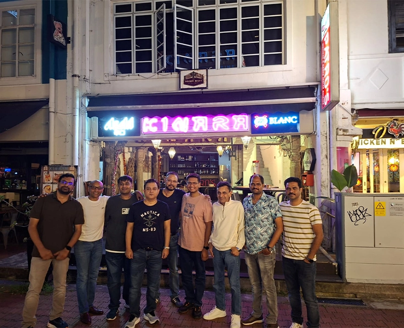 Rooftop terrace dining with city views